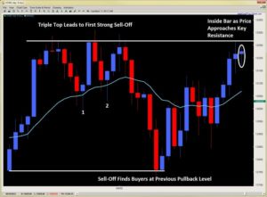 price action forex trading climax and exhaustion bars Dow 2ndskiesforex.com chart 2