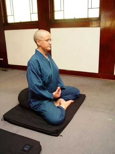 meditation for trading zafu cushion posture