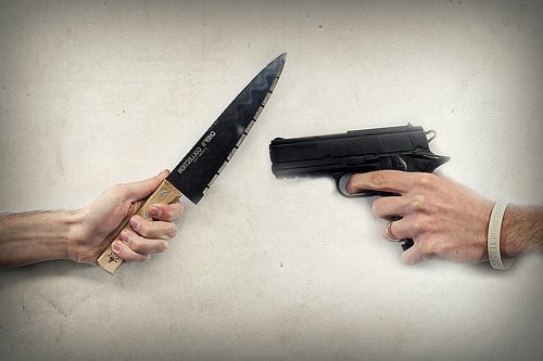 bringing knife to a gun fight