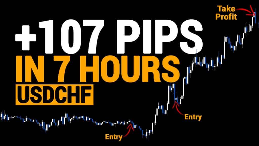 +107 Pips In 7 Hours USDCHF pyramid trade